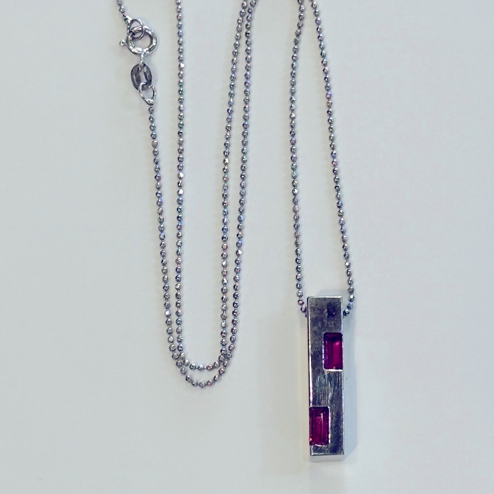 Stainless Steel and Garnet Necklace